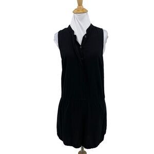 Splendid Tank Dress Womens S Small Black Rayon Unlined Front Button Placket